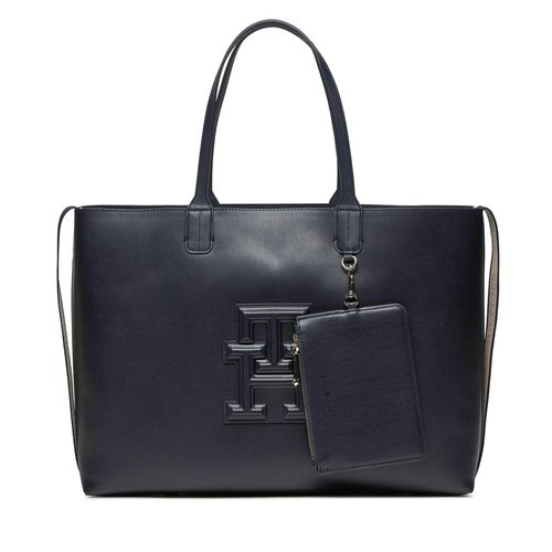 Sac à main Tommy Hilfiger Iconic Tommy Tote AW0AW15687 Space Blue DW6 - Chaussures.fr - Modalova