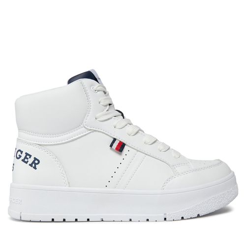 Sneakers Tommy Hilfiger Logo High Top Lace-Up Sneaker T3X9-33362-1355 S White/Blue X336 - Chaussures.fr - Modalova