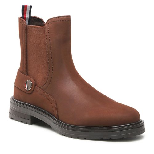 Bottines Chelsea Tommy Hilfiger Th Coin Flat Boot FW0FW06742 Truffle Brown GT7 - Chaussures.fr - Modalova