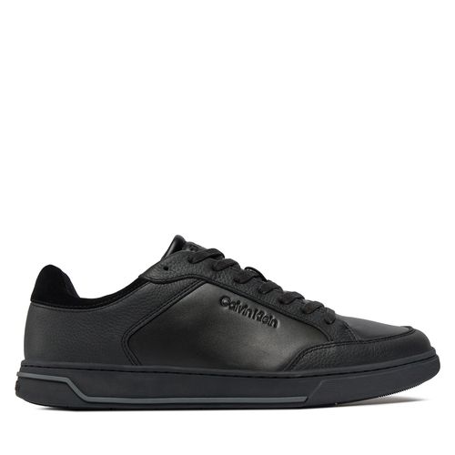 Sneakers Calvin Klein Low Top Lace Up Lth HM0HM01455 Triple Black 0GJ - Chaussures.fr - Modalova