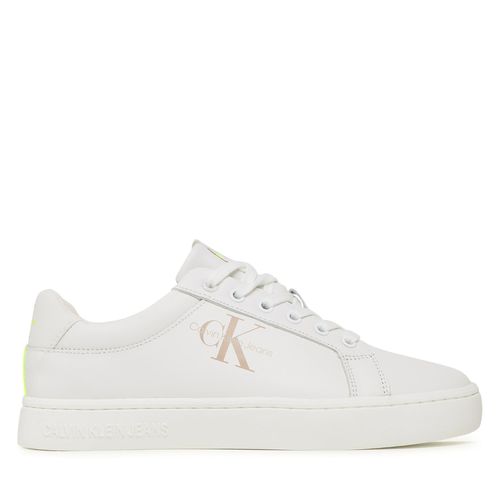 Sneakers Calvin Klein Jeans Classic Cupsole Fluo Contrast YM0YM00603 White/Ancient White 0LA - Chaussures.fr - Modalova