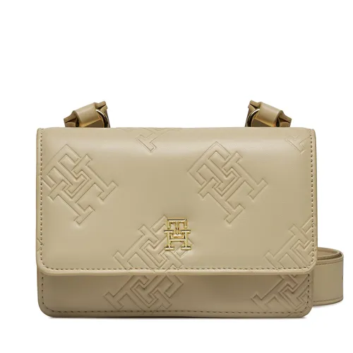 Sac à main Tommy Hilfiger Th Refined Crossover Mono AW0AW15727 Beige - Chaussures.fr - Modalova