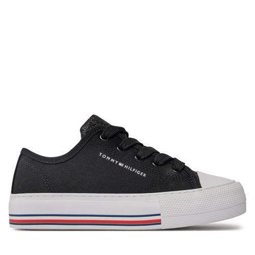 Sneakers Tommy Hilfiger Low Cut Lace-Up Sneaker T3A9-33185-1687 M Noir - Chaussures.fr - Modalova