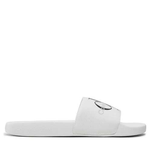 Mules / sandales de bain Calvin Klein Jeans Slide Monogram Co YM0YM00061 Blanc - Chaussures.fr - Modalova