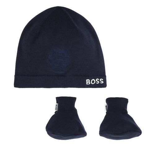 Ensemble bonnet et chaussettes Boss J51633 Bleu marine - Chaussures.fr - Modalova