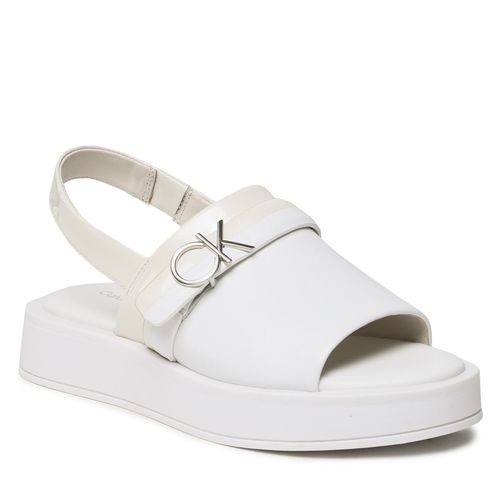 Sandales Calvin Klein Dress Wedge Sandal HW0HW01605 White/Dk Ecru 0K4 - Chaussures.fr - Modalova