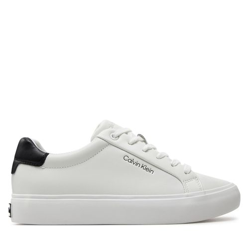 Sneakers Calvin Klein Vulcanized Lace Up Lth HW0HW02037 White/Black 0LI - Chaussures.fr - Modalova