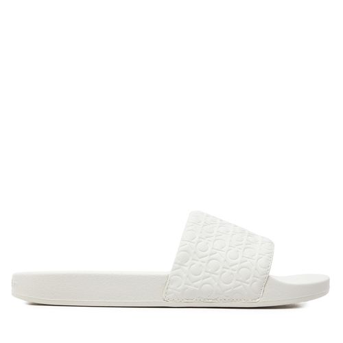 Mules / sandales de bain Calvin Klein Slide Saff Mono HW0HW02106 Blanc - Chaussures.fr - Modalova