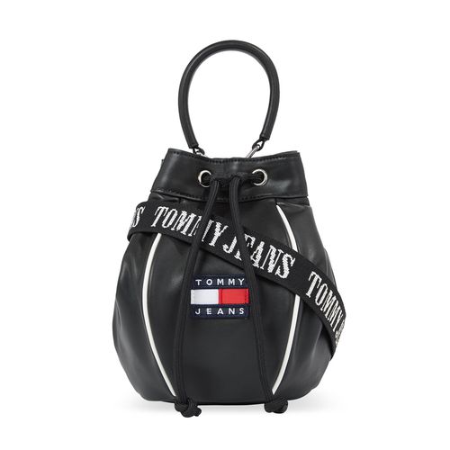 Sac à main Tommy Jeans Tjw Heritage Bucket Bag AW0AW15437 Black BDS - Chaussures.fr - Modalova