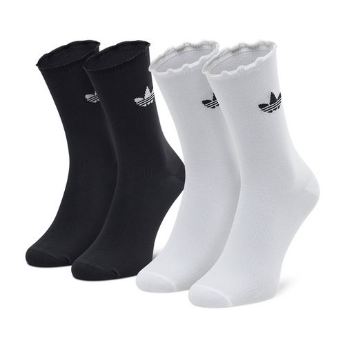 Lot de 2 paires de chaussettes hautes unisexe adidas Ruffle Crw 2Pp HC9532 Black/White - Chaussures.fr - Modalova