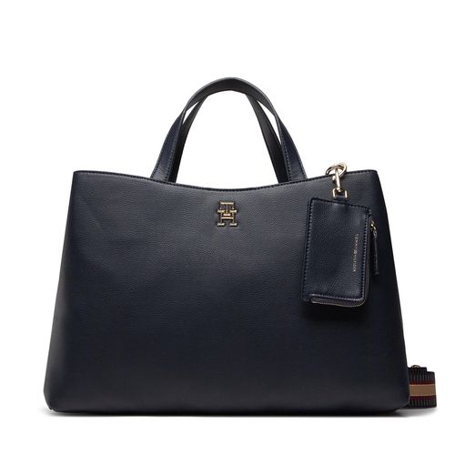 Sac à main Tommy Hilfiger Tommy Life Satchel AW0AW13409 Bleu marine - Chaussures.fr - Modalova