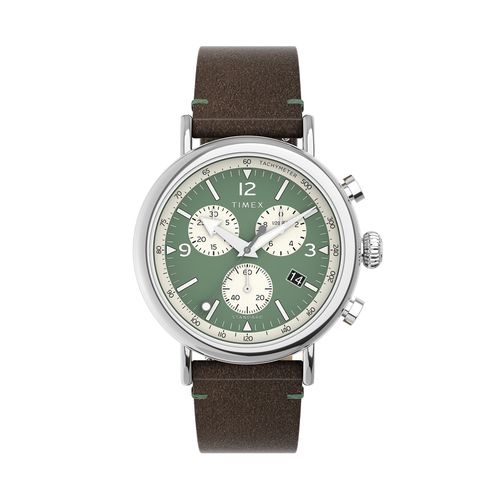 Montre Timex Standard Chronograph 41mm Eco-Friendly TW2V71000 Brown/Green - Chaussures.fr - Modalova