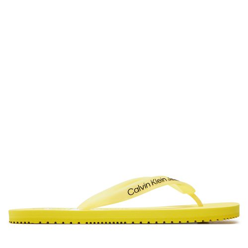 Tongs Calvin Klein Jeans Beach Sandal Monogram Tpu YM0YM00838 Jaune - Chaussures.fr - Modalova