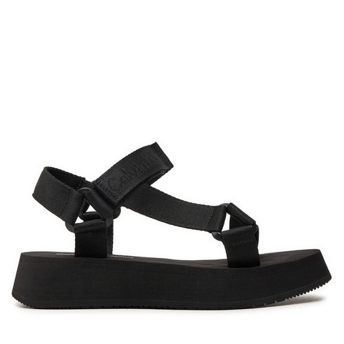 Sandales Calvin Klein Jeans Sandal Velcro Webbing In Mtl YW0YW01480 Noir - Chaussures.fr - Modalova