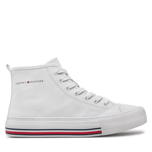 Sneakers Tommy Hilfiger High Top Lace-Up Sneaker T3A9-33188-1687 S Blanc - Chaussures.fr - Modalova