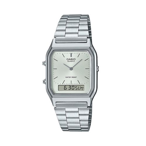 Montre Casio Vintage Maxi AQ-230A-7AMQYES Silver - Chaussures.fr - Modalova