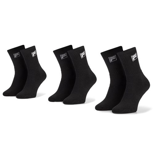 Lot de 3 paires de chaussettes hautes unisexe Fila Calza Tennis Socks F9000 Black - Chaussures.fr - Modalova