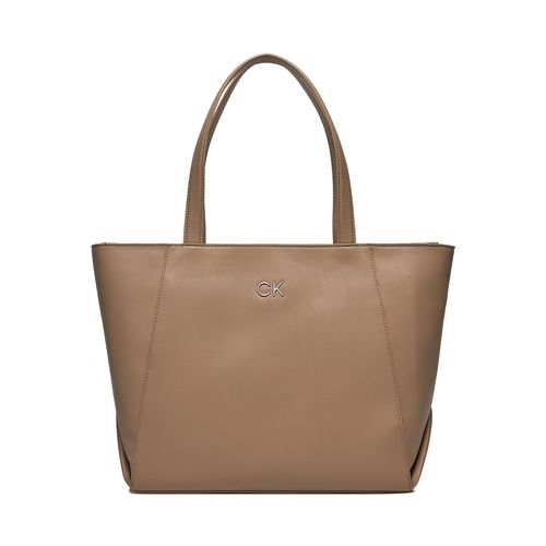 Sac à main Calvin Klein Re-Lock Seasonal Shopper Lg K60K611334 Beige - Chaussures.fr - Modalova