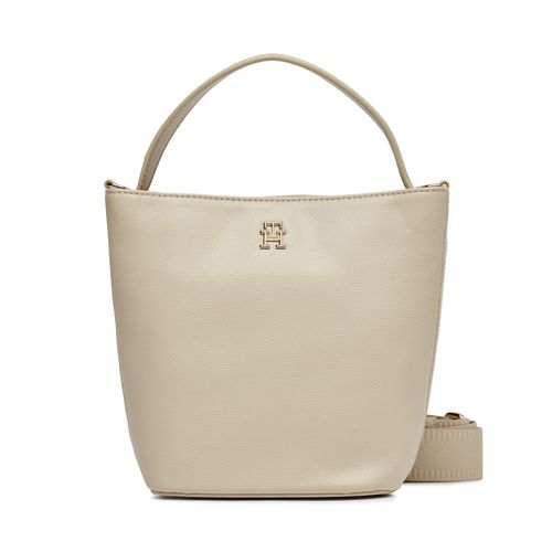 Sac à main Tommy Hilfiger Th Essential Sc Bucket AW0AW15706 Écru - Chaussures.fr - Modalova