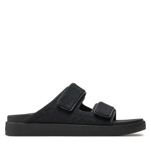 Mules / sandales de bain Calvin Klein Flat Adj Slide Mono Jacq HW0HW01955 Noir - Chaussures.fr - Modalova