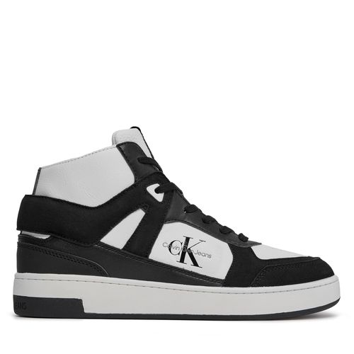 Sneakers Calvin Klein Jeans Basket Cupsole Mid Lth Ml Fad YM0YM00883 Bright White/Black 01W - Chaussures.fr - Modalova
