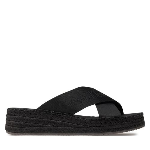 Espadrilles Calvin Klein Jeans Sporty Wedge Rope Sandal Mr YW0YW01364 Triple Black 0GT - Chaussures.fr - Modalova