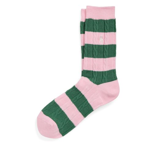 Chaussettes hautes Polo Ralph Lauren Rugby Cable 455942322004 Pink - Chaussures.fr - Modalova