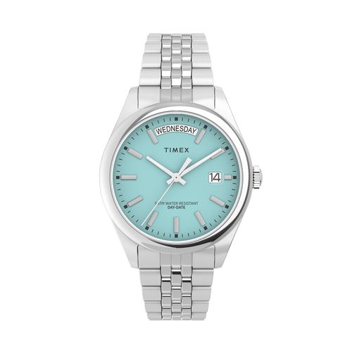 Montre Timex Legacy Day and Date Tiffany TW2V68400 Silver/ Turquoise - Chaussures.fr - Modalova