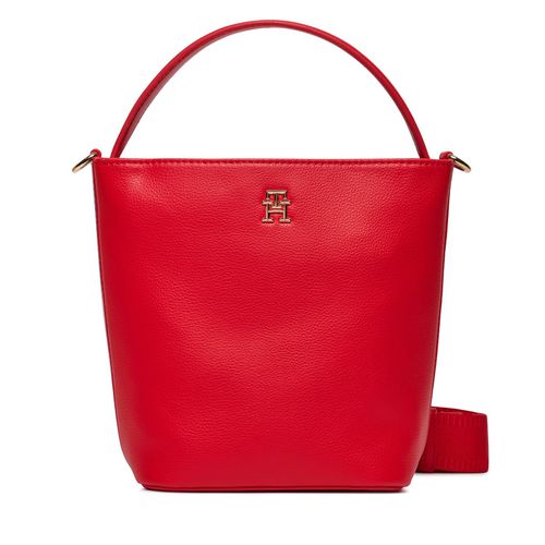 Sac à main Tommy Hilfiger Th Essential Sc Bucket Corp AW0AW15699 Rouge - Chaussures.fr - Modalova