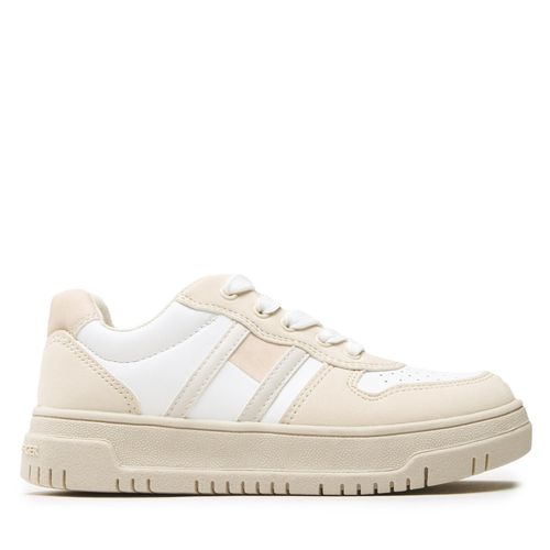 Sneakers Tommy Hilfiger Flag Low Cut Lace-Up Sneaker T3X9-32870-1467 M Beige/White X044 - Chaussures.fr - Modalova