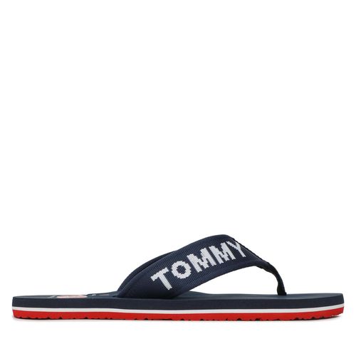 Tongs Tommy Jeans Flip Flop Logo Tape EM0EM01147 Bleu marine - Chaussures.fr - Modalova