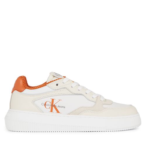 Sneakers Calvin Klein Jeans Chunky Cupsole Coui Lth Mix YW0YW01171 Bright White/Creamy White/Sun Baked 0LF - Chaussures.fr - Modalova