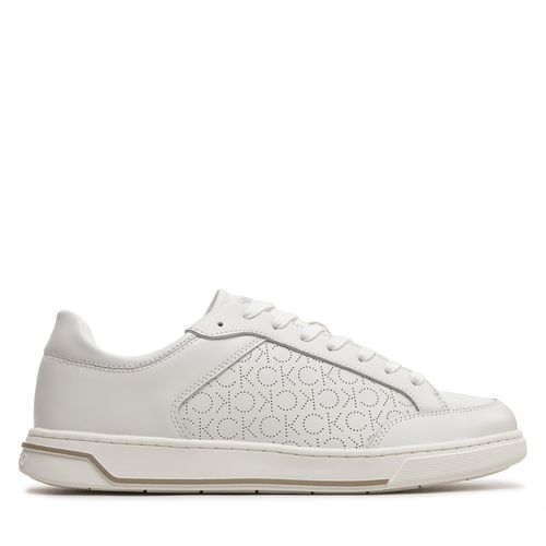 Sneakers Calvin Klein Low Top Lace Up Lth Perf Mono HM0HM01428 White/Feather Grey Perf Mono 0K8 - Chaussures.fr - Modalova
