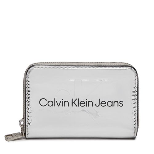 Portefeuille grand format Calvin Klein Jeans Sculpted Med Zip Around Mono S K60K611863 Silver 0IM - Chaussures.fr - Modalova