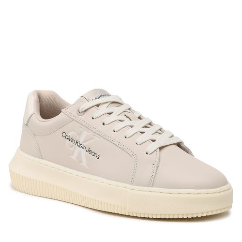 Sneakers Calvin Klein Jeans Chunky Cupsole Laceup Lth Pearl YW0YW01096 Beige - Chaussures.fr - Modalova
