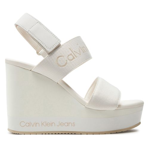 Sandales Calvin Klein Jeans Wedge Sandal Webbing In Mr YW0YW01360 Off White 01S - Chaussures.fr - Modalova