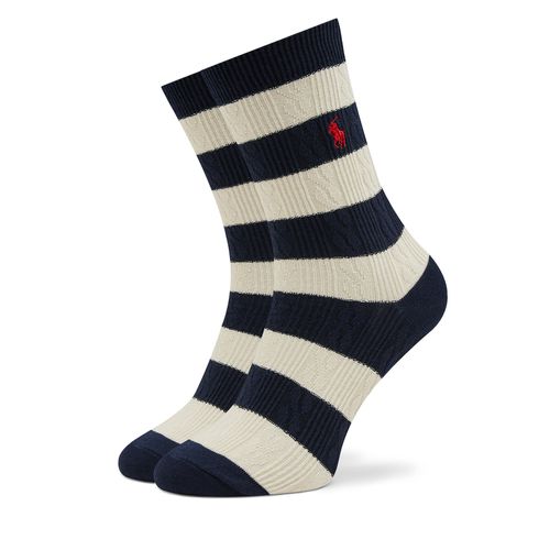 Chaussettes hautes Polo Ralph Lauren Rugby Cable 455942322002 Navy - Chaussures.fr - Modalova