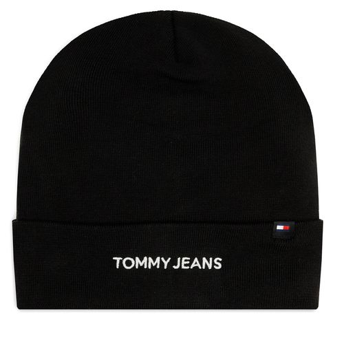 Bonnet Tommy Jeans Linear Logo AM0AM12025 Black BDS - Chaussures.fr - Modalova