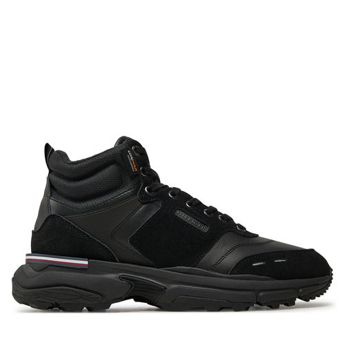 Sneakers Tommy Hilfiger M Runner Cordura Hi Lth Mix FM0FM05222 Noir - Chaussures.fr - Modalova