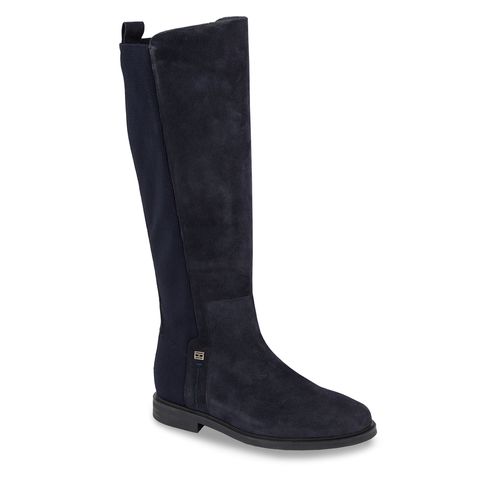 Bottes cavalières Tommy Hilfiger Tommy Essentials Longboot FW0FW07476 Bleu - Chaussures.fr - Modalova