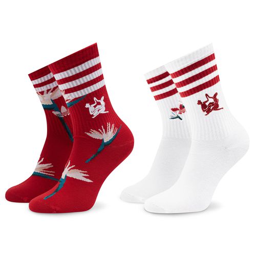 Lot de 2 paires de chaussettes hautes adidas THEBE MAGUGU HK035 Off White/Power Red - Chaussures.fr - Modalova