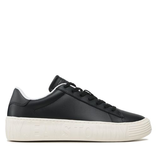 Sneakers Tommy Jeans Leather Outsole EM0EM01213 Black BDS - Chaussures.fr - Modalova