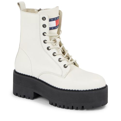 Bottines Tommy Jeans Tjw Boot Zip Up EN0EN02305 Rich Cream YA6 - Chaussures.fr - Modalova