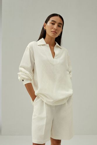LILYSILK Chemisier En Soie-Lin Épaules Mi-Longues Soie Et Lin Un Design Intemporel Mais Moderne Facile À Assortir M - LILYSILK - Modalova