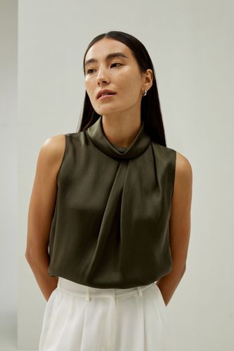 LILYSILK Haut En Soie Trois Plis Sur L'Épaule Droite Soie De Haute Qualité Facile À Assortir Élégance Sans Effort S - LILYSILK - Modalova