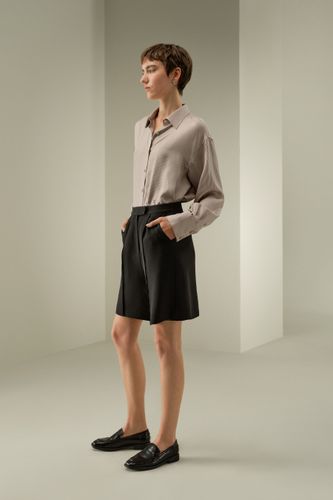 LILYSILK Chemisier En Soie Poignets À Deux Boutons, Ourlet Asymétrique Incurvé Soie De Haute Qualité Confortable Brillant Lisse Doux M - LILYSILK - Modalova