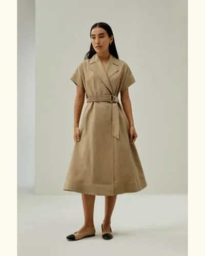 LILYSILK Robe Inspirée Du Trench-Coat À Manches Courtes Soie De Mûrier Sophistiqué Et Élégant Une Élégance Intemporelle Xs - LILYSILK - Modalova
