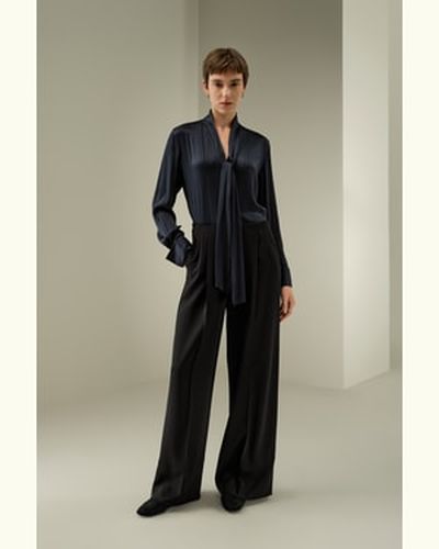 LILYSILK Blouse En Soie Avec Un Ruban Amovible Soie Charmeuse Jacquard Extensible Texture Luxueuse Les Essentiels De La Garde-Robe Xs - LILYSILK - Modalova