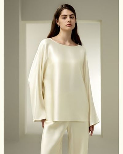 LILYSILK Chemise En Soie Manches Larges Pure Soie Simple Et Classique Élégance Intemporelle Et Style Sophistiqué L - LILYSILK - Modalova
