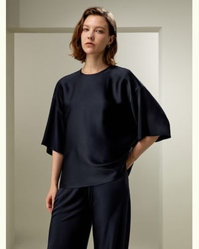 LILYSILK Blouses Soie Cravate Coupe Décontractée Pour Plus De Confort Soie De Mûrier Texture Luxueuse Simple Et Classique Xl - LILYSILK - Modalova